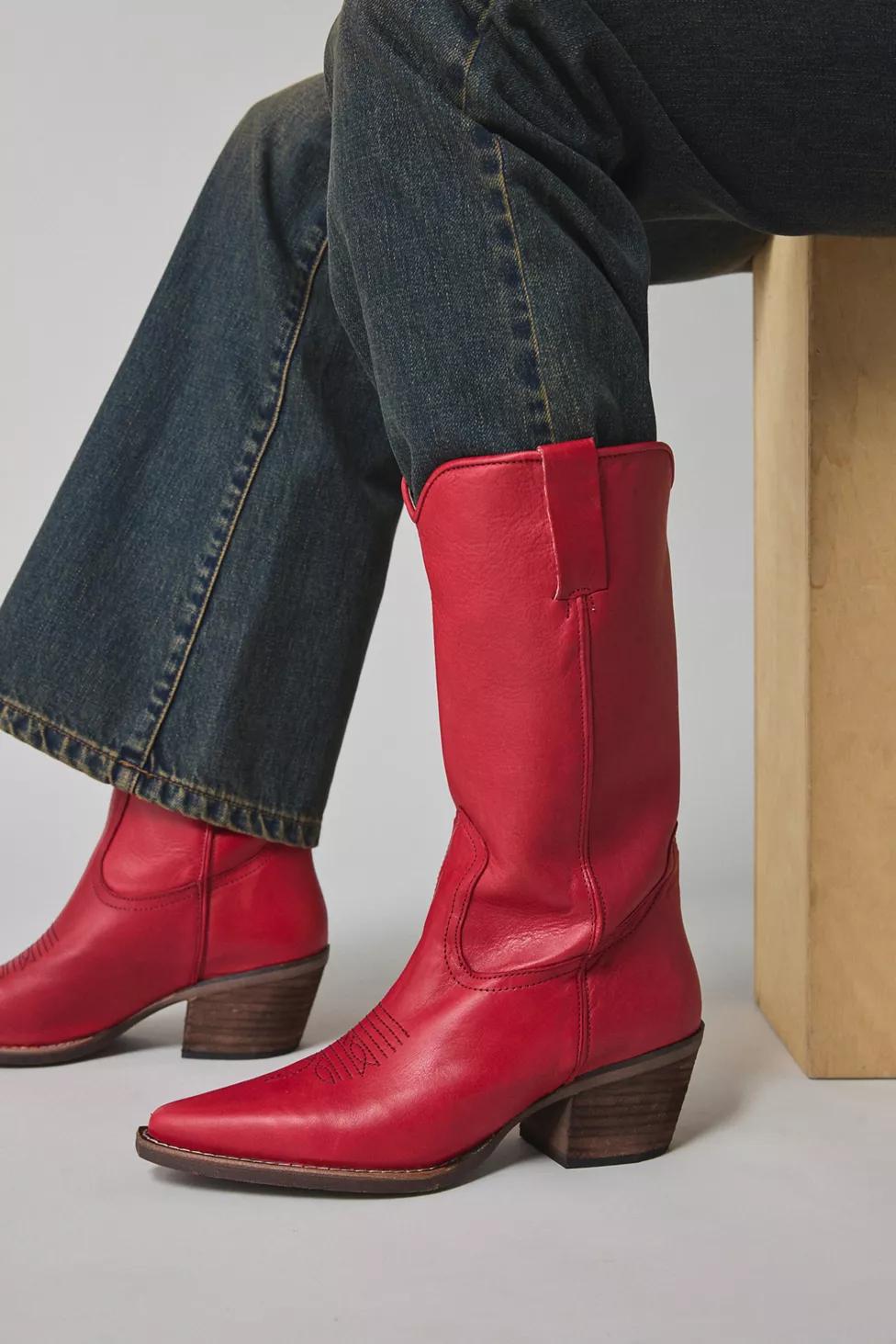 Steve Madden Albany Western Leather Cowboy Boots by STEVE MADDEN