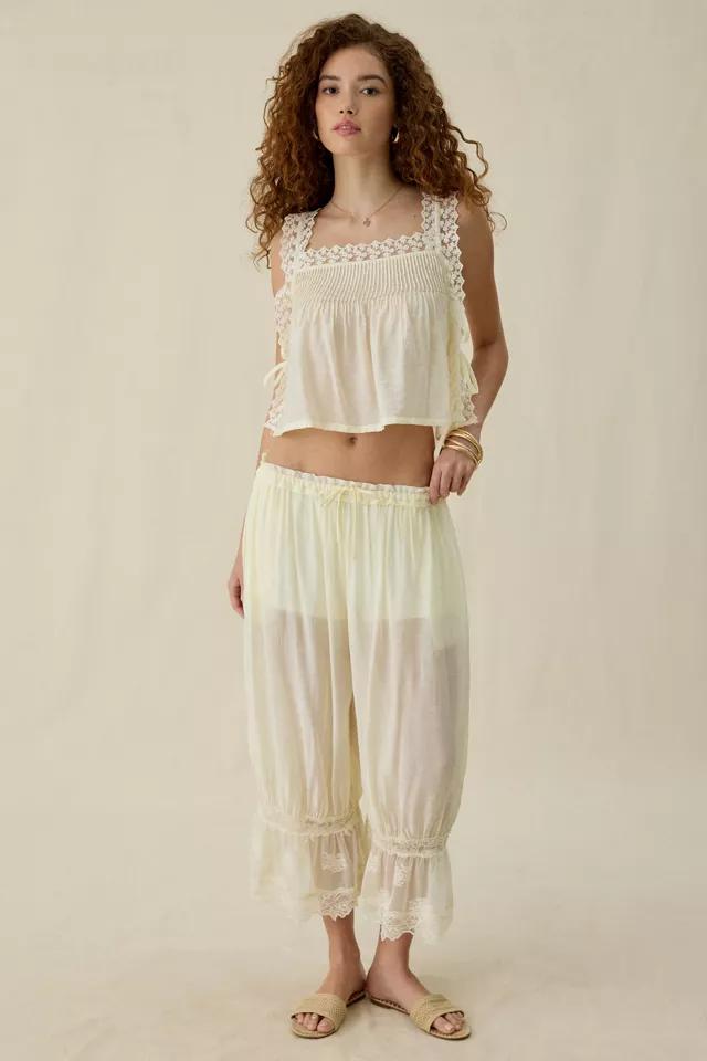 Steve Madden Easten Sheer Lace Trim Bloomer Pants by STEVE MADDEN