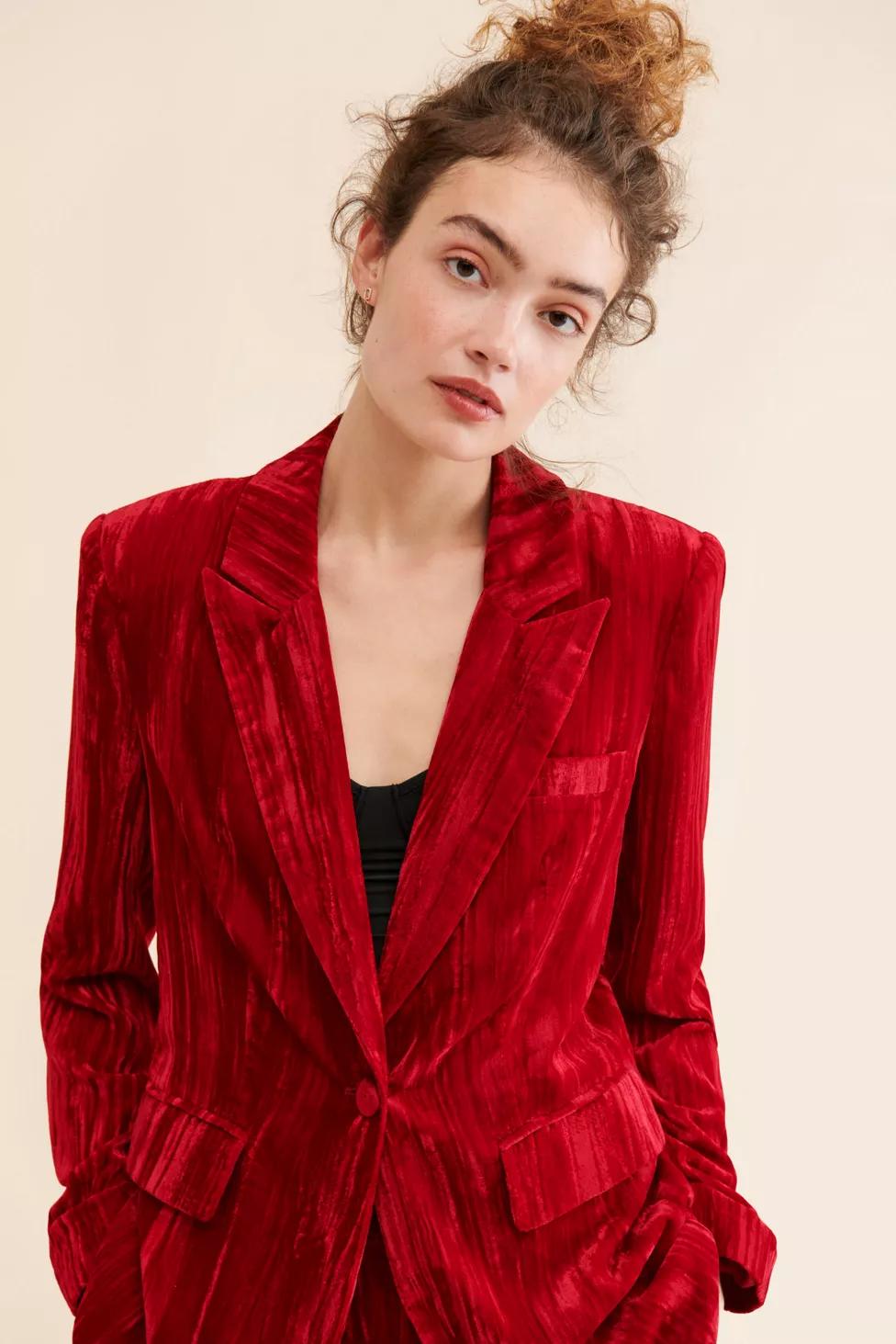 Steve Madden Imann Crushed Velvet Blazer by STEVE MADDEN