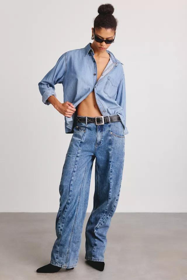 Steve Madden Sydnee Seamed High-Rise Barrel Leg Jeans by STEVE MADDEN