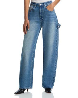 Sydnee High Rise Barrel Jeans with Scarf in Marina Wash by STEVE MADDEN