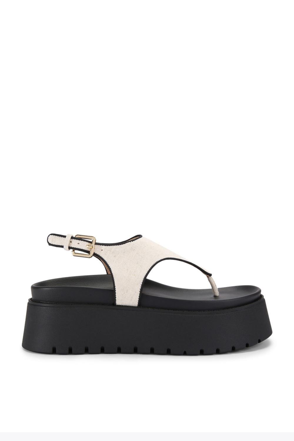 'Tabor White' Fabric Sandals by STEVE MADDEN