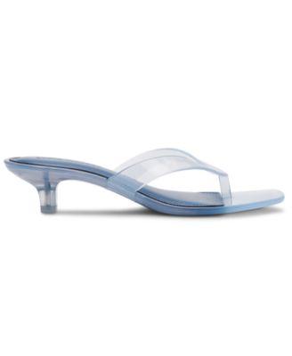 Women's Tracie-J Kitten-Heel Jelly Thong Sandals by STEVE MADDEN Women's Tracie-J Kitten-Heel Jelly Thong Sandals by STEVE MADDEN