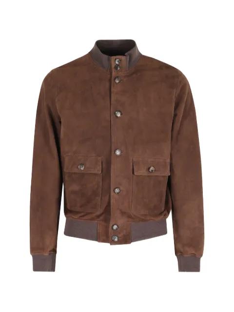 buttoned flap-pocket suede jacket by STEWART