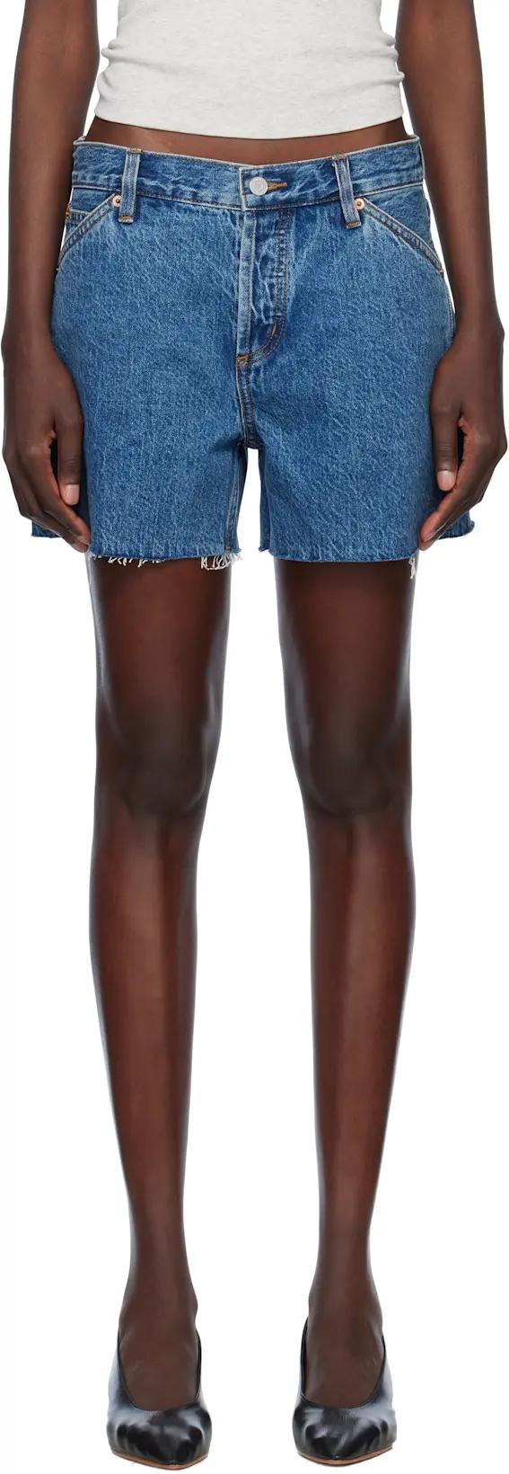 Blue Cut Off Denim Shorts by STILL HERE
