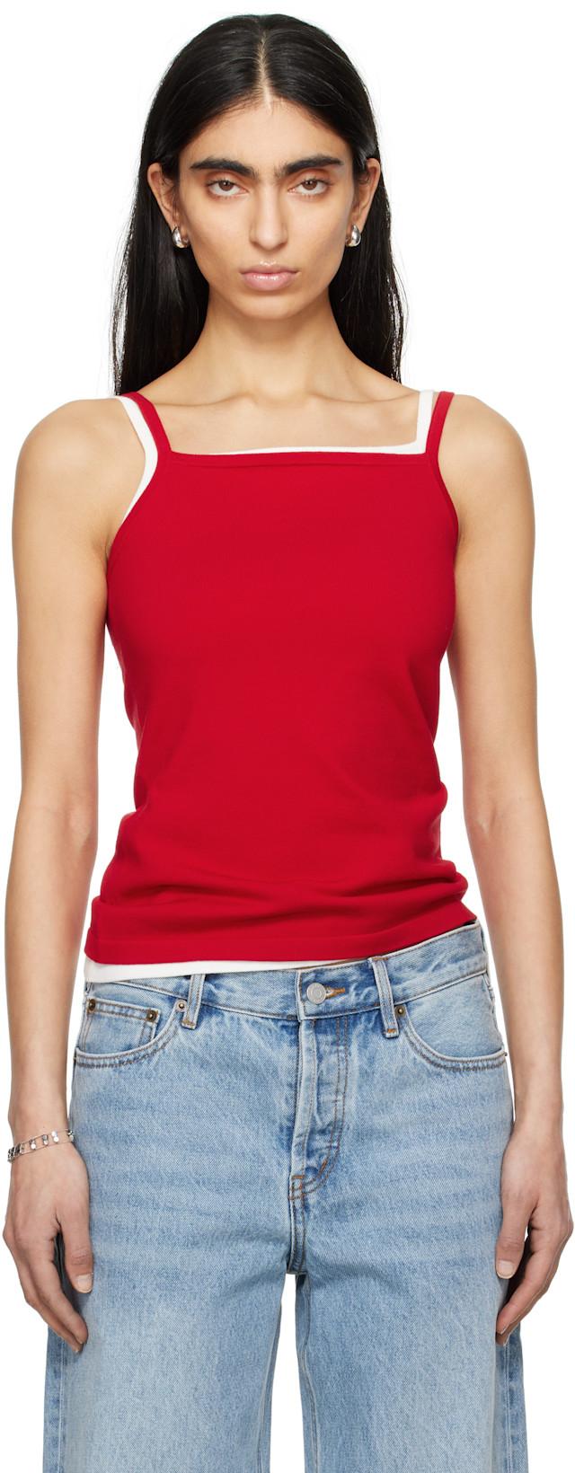 Red Square Tank Top by STILL HERE