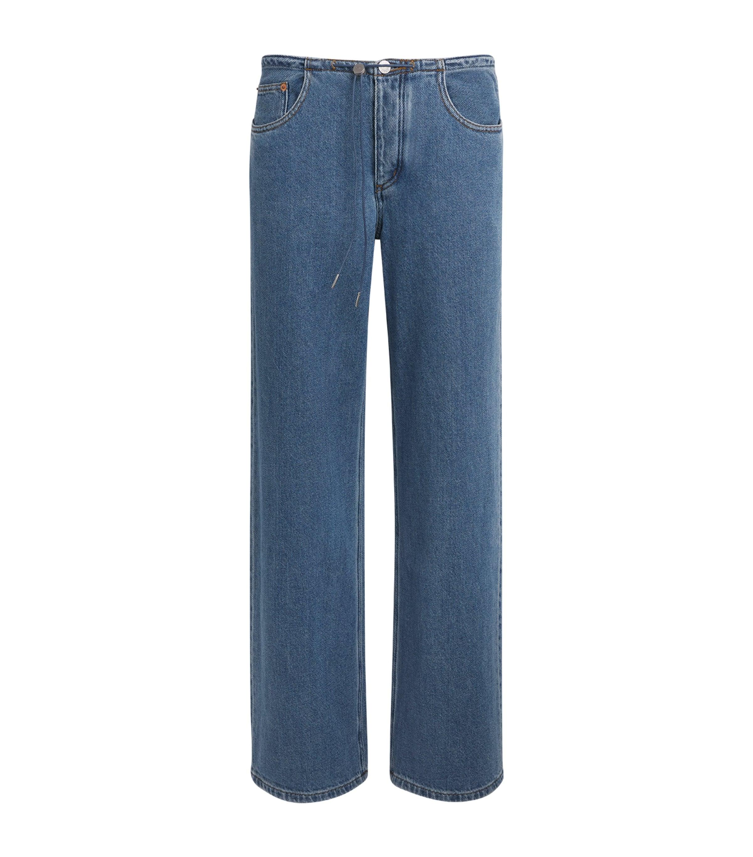 STILL HERE Drawstring Cool Wide-Leg Jeans by STILL HERE