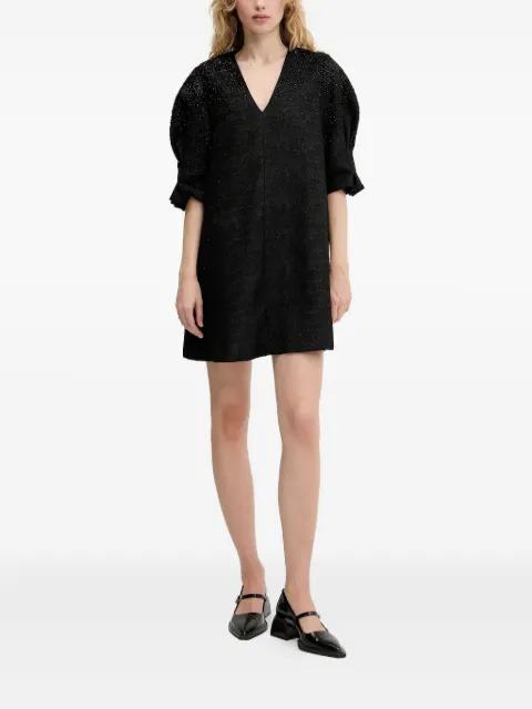 beaded puff-sleeve mini dress by STINE GOYA