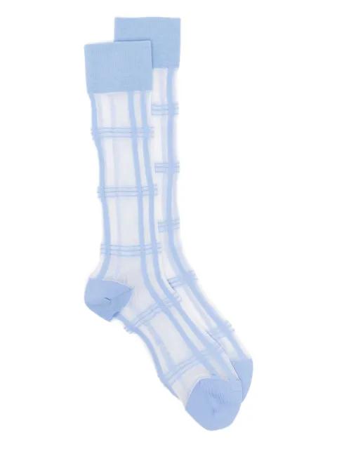 checked sheer socks by STINE GOYA