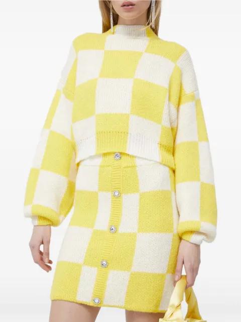 checkerboard button mini skirt by STINE GOYA