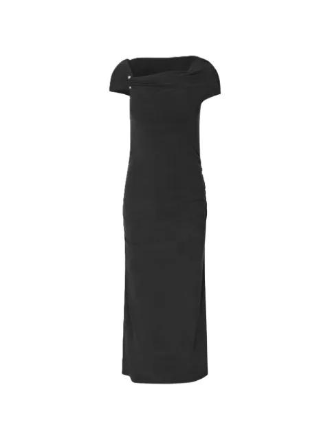 off-shoulder ruched midi dress by STINE GOYA