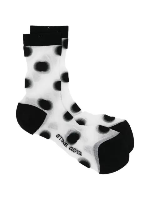 polka-dot sheer-finish socks by STINE GOYA