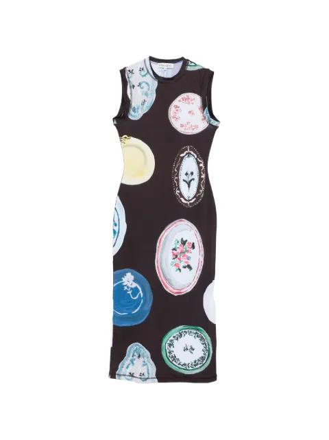 printed midi dress by STINE GOYA
