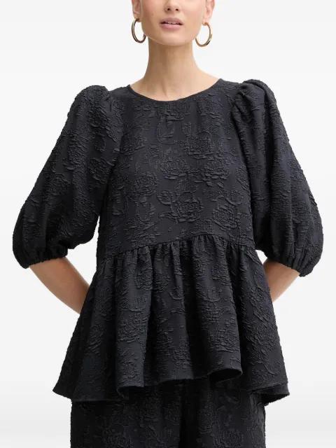 puffed-sleeve floral-effect top by STINE GOYA