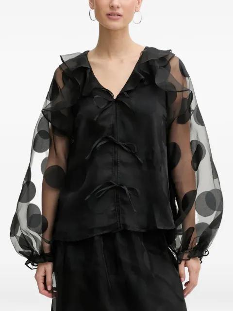 ruffled polka-dot blouse by STINE GOYA