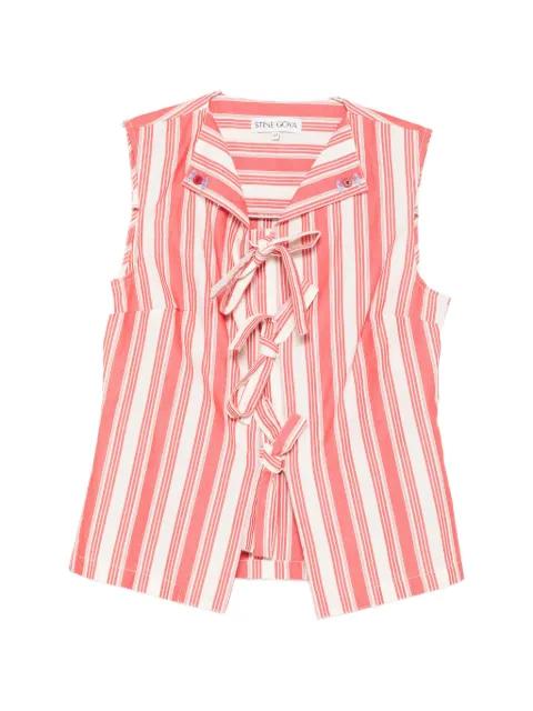 striped tie-front top by STINE GOYA