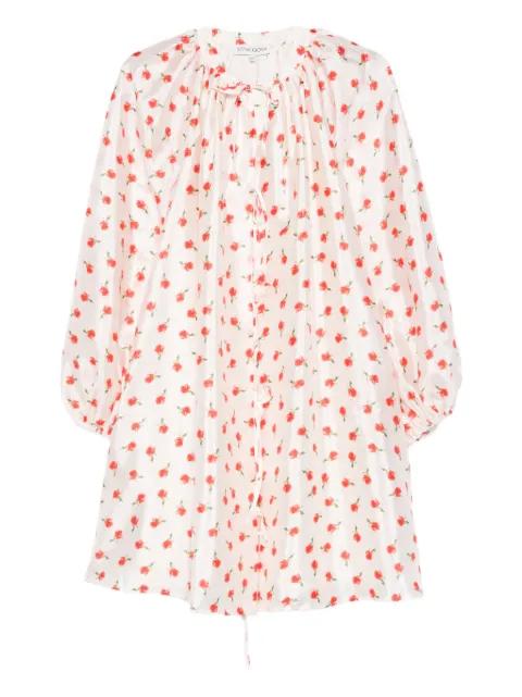 tie floral mini dress by STINE GOYA