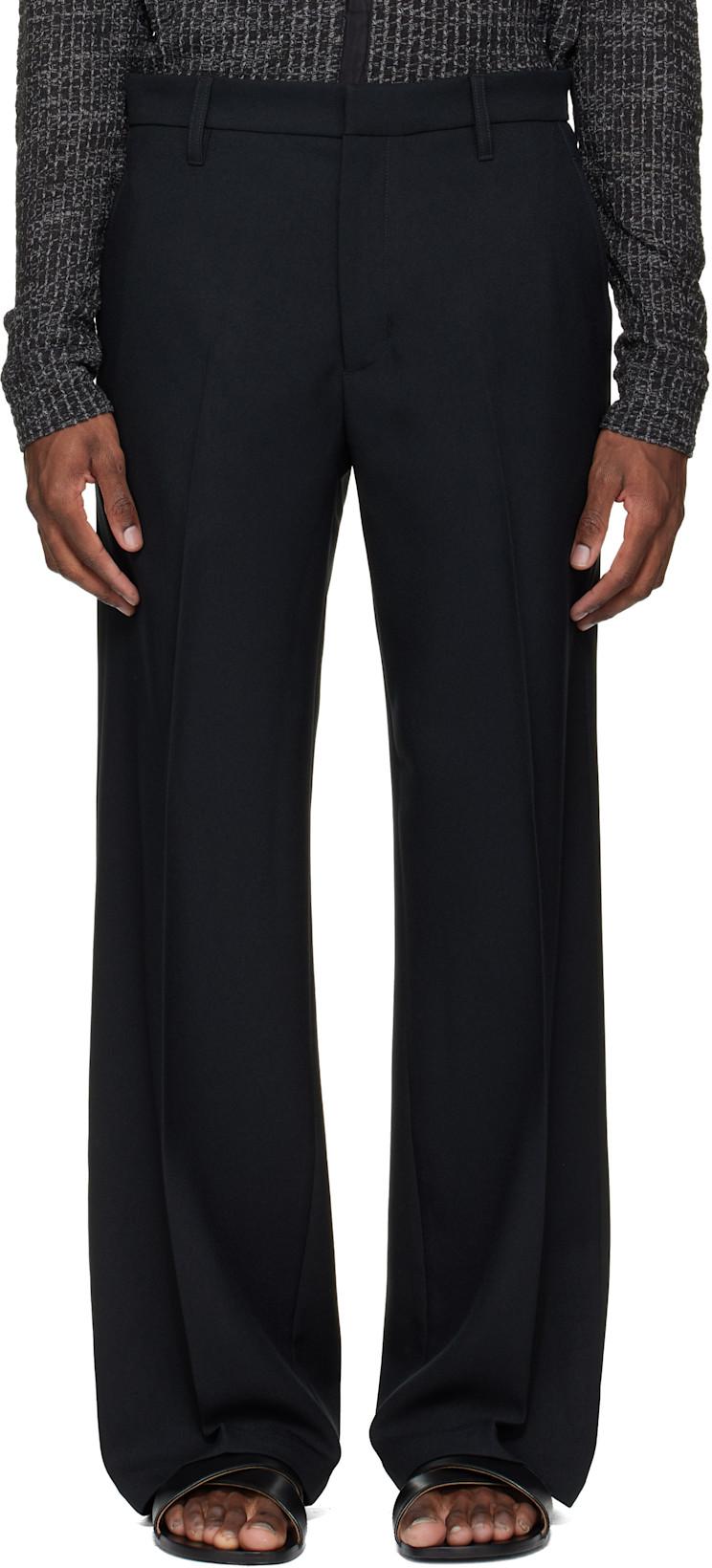 Black Tailored Bootcut Trousers by STOCKHOLM (SURFBOARD) CLUB
