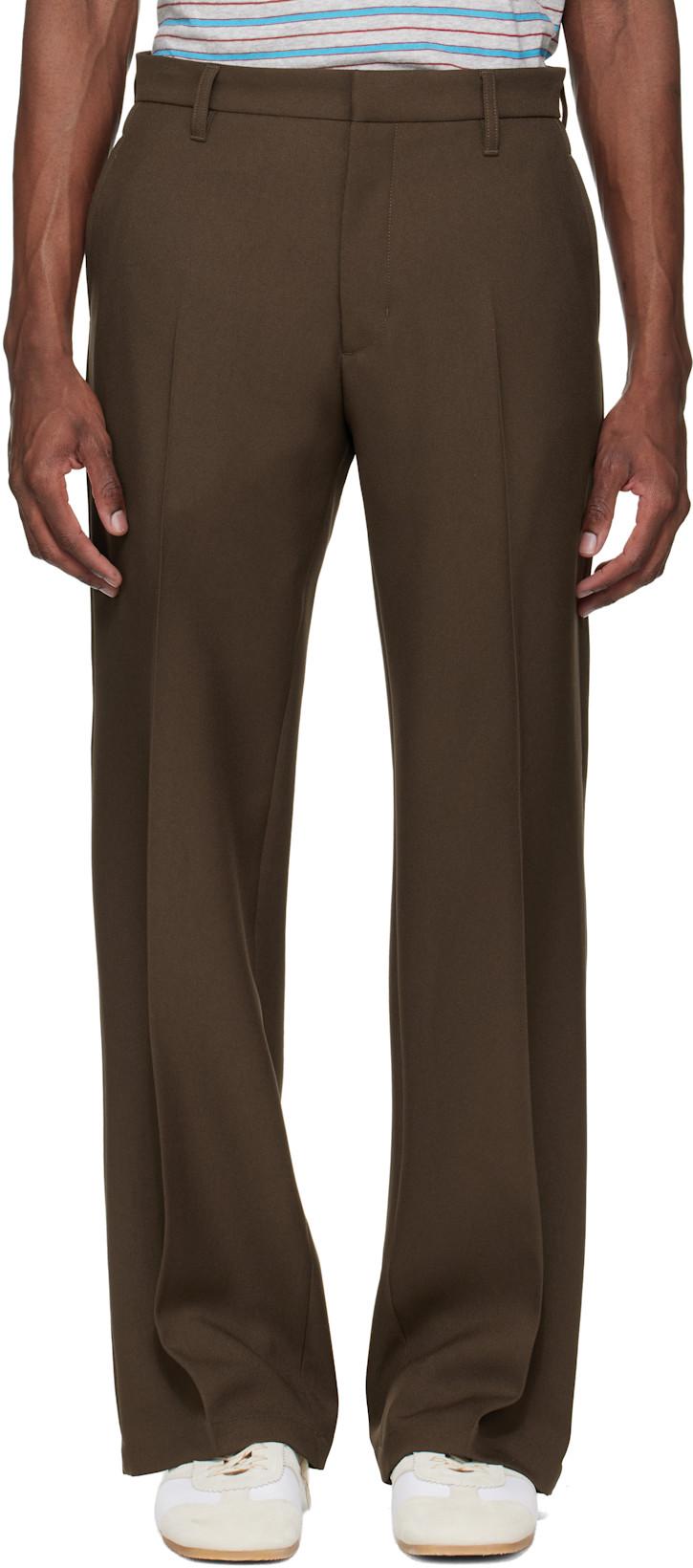 Brown Tailored Bootcut Trousers by STOCKHOLM (SURFBOARD) CLUB