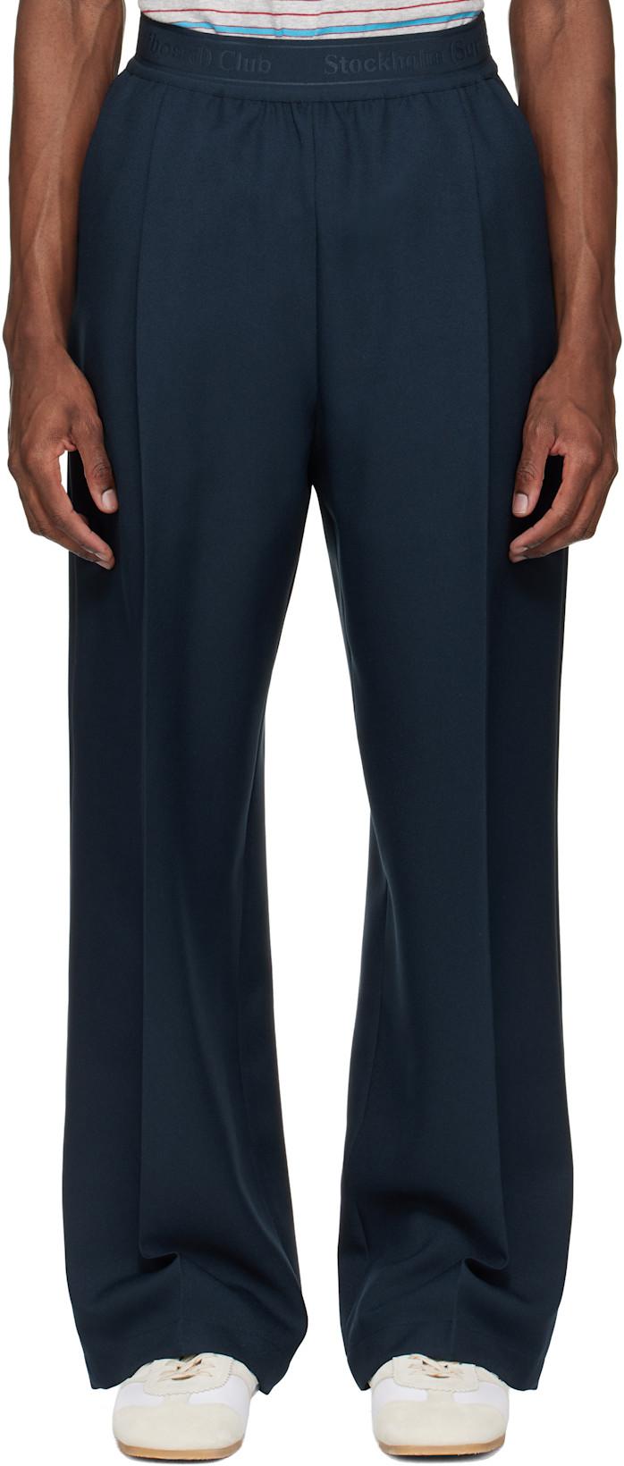 Navy Relaxed Fit Trousers by STOCKHOLM (SURFBOARD) CLUB
