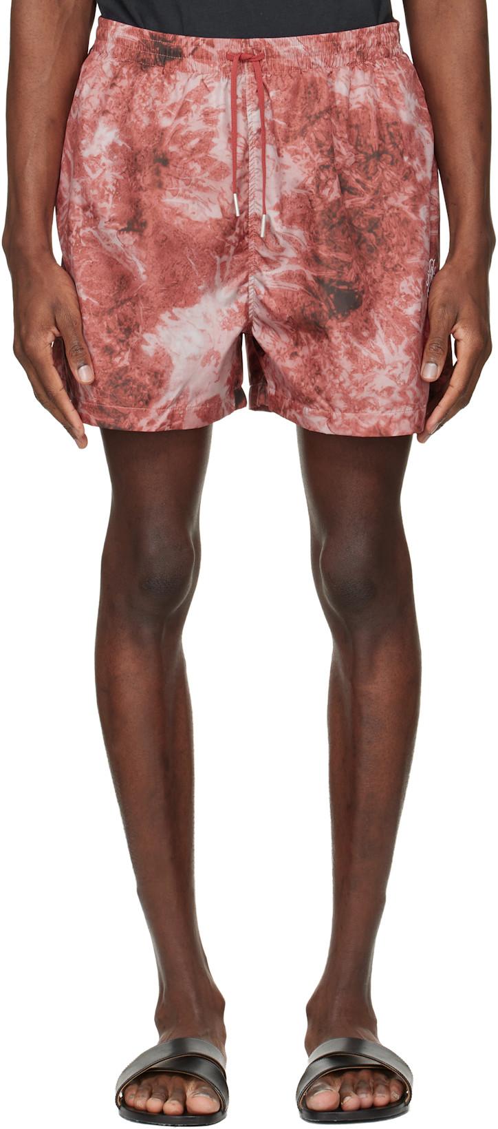 Red Embroidered-Logo Swim Shorts by STOCKHOLM (SURFBOARD) CLUB