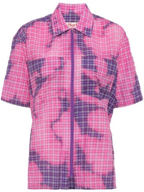 bleached-effect zip-up shirt by STOCKHOLM SURFBOARD CLUB