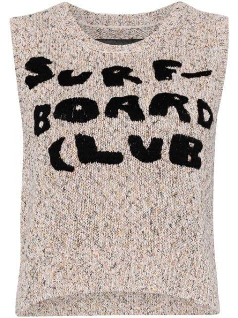 logo-embroidered knitted vest by STOCKHOLM SURFBOARD CLUB
