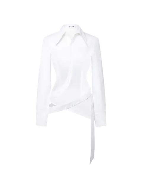 asymmetric wrap-button shirt by STOLEN STORES