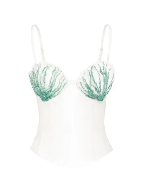 bead-embroidered shell cotton top by STOLEN STORES