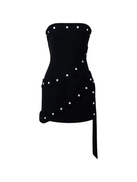 button-embellished wrap dress by STOLEN STORES