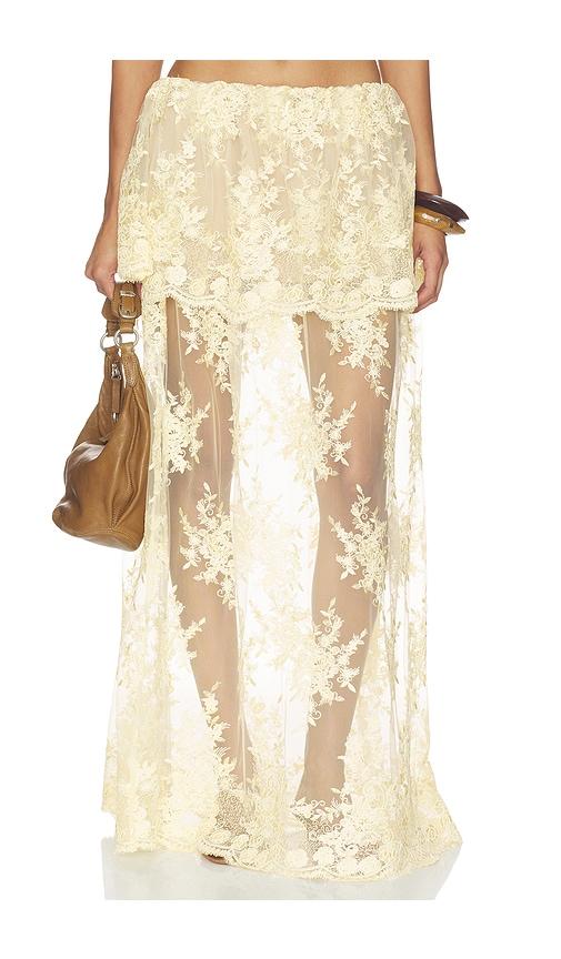 Stone Cold Fox x REVOLVE Celia Maxi Skirt in Ivory by STONE COLD FOX