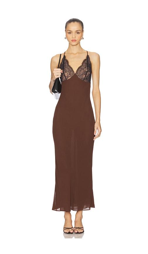 Stone Cold Fox x REVOLVE Remi Slip Dress in Brown by STONE COLD FOX