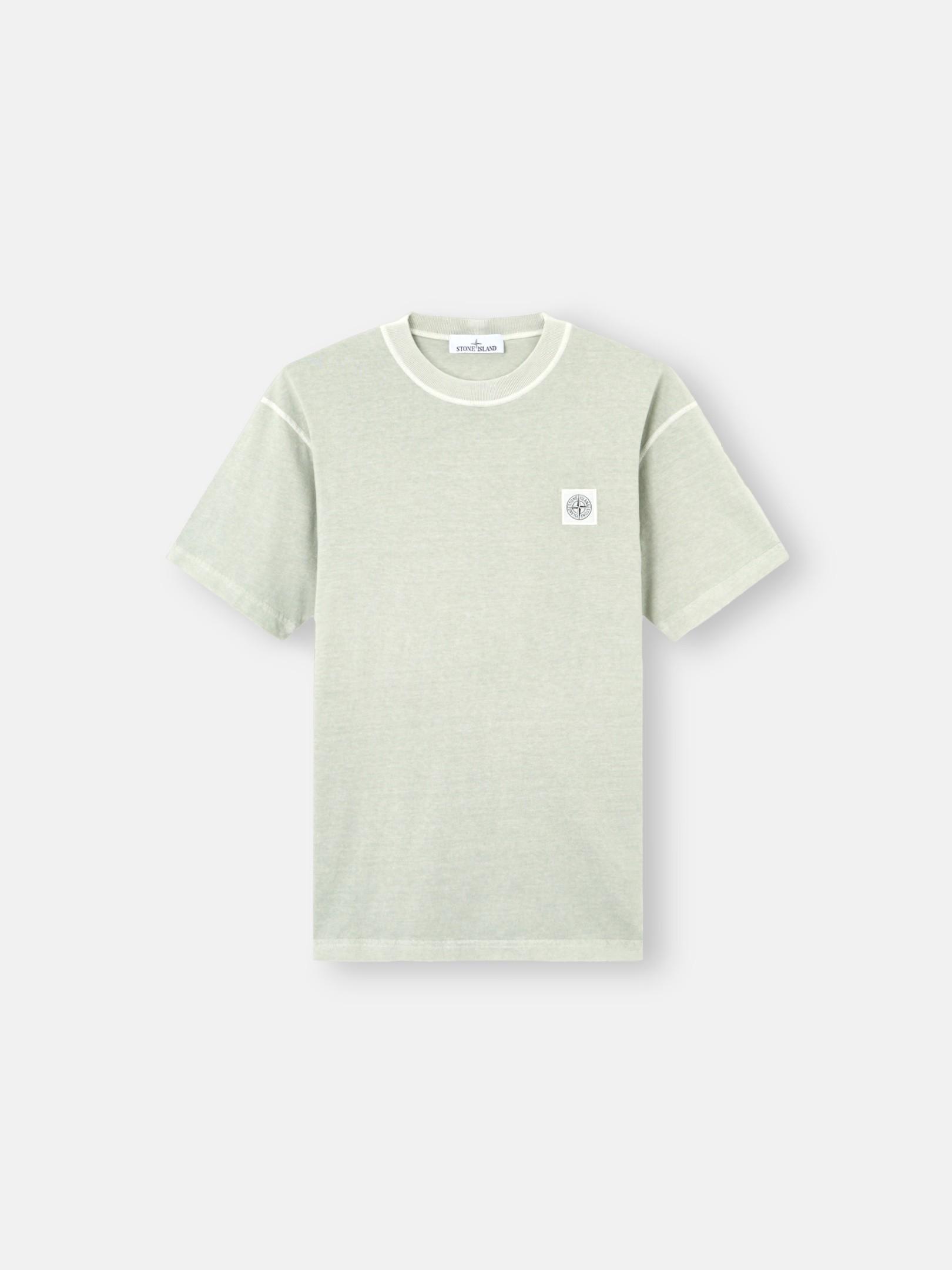 2100026 ORGANIC COTTON JERSEY 'FISSATO' EFFECT by STONE ISLAND