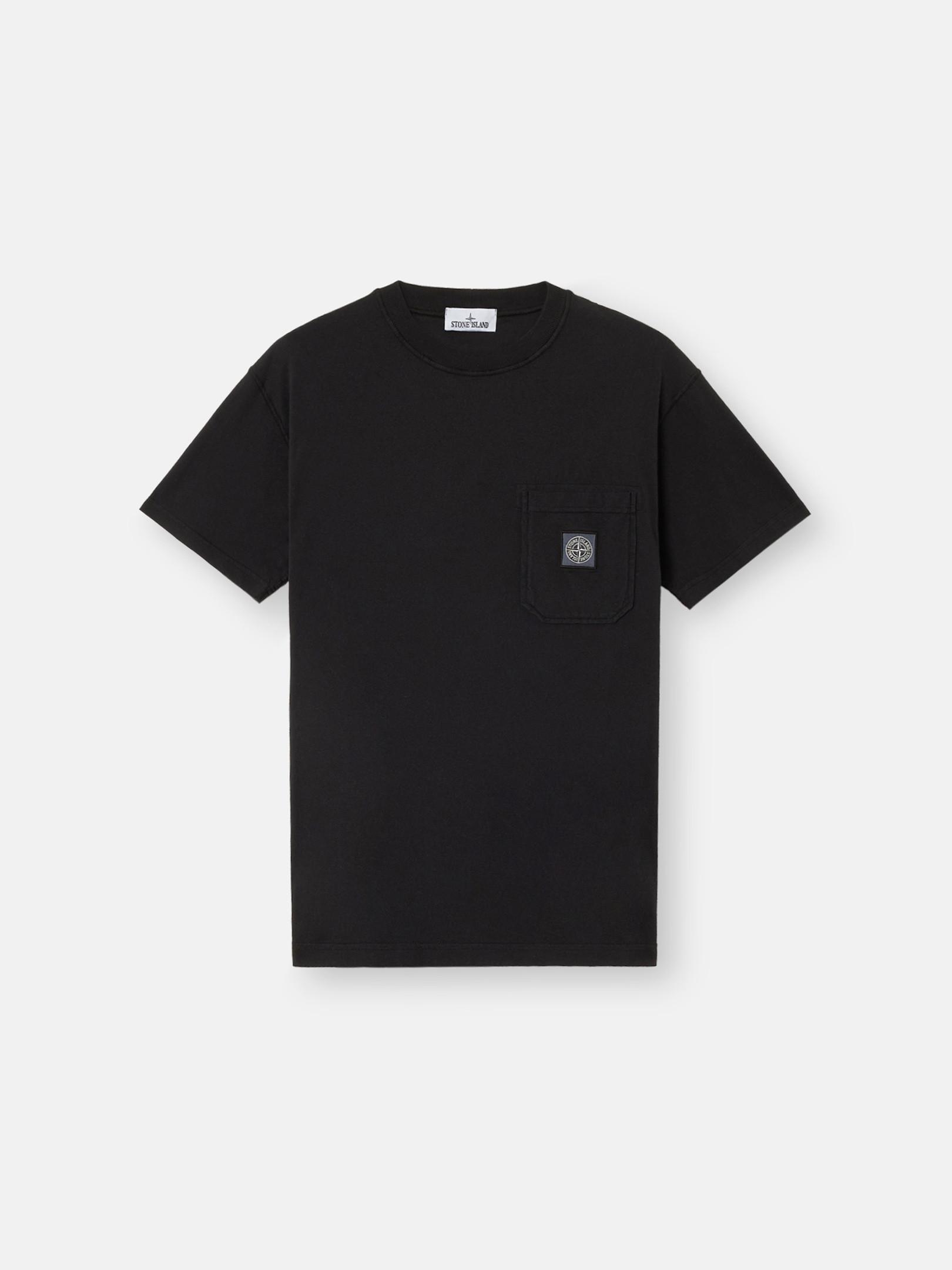 2100219 ORGANIC COTTON JERSEY 'FISSATO' EFFECT by STONE ISLAND