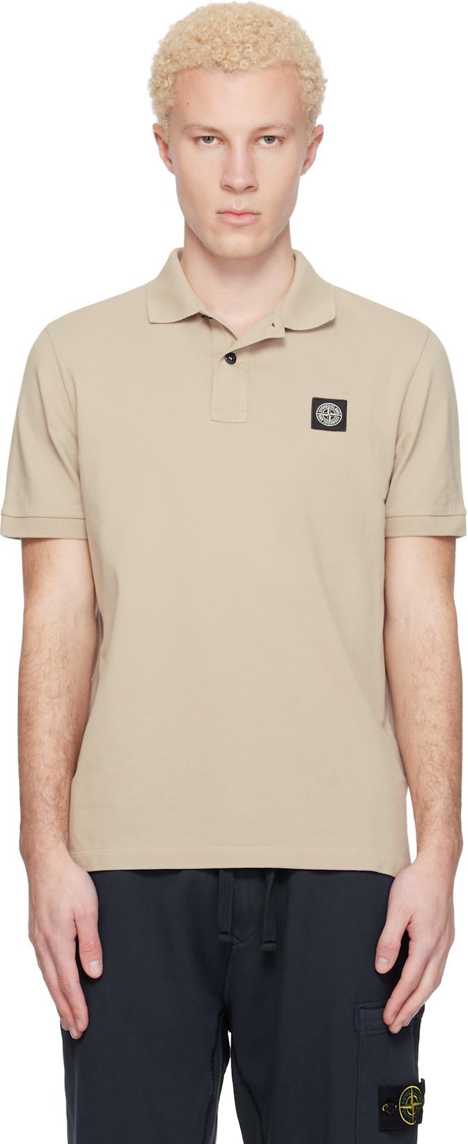 Beige 2200008 Organic Cotton Piqué Stretch Polo by STONE ISLAND