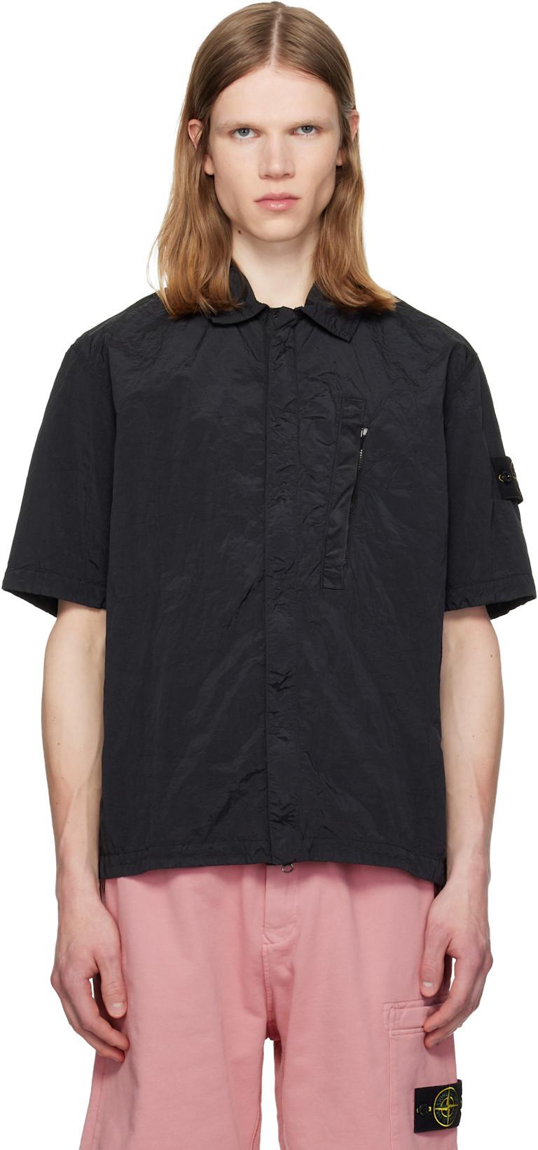 Black 1200028 Nylon Metal ECONYL Shirt by STONE ISLAND