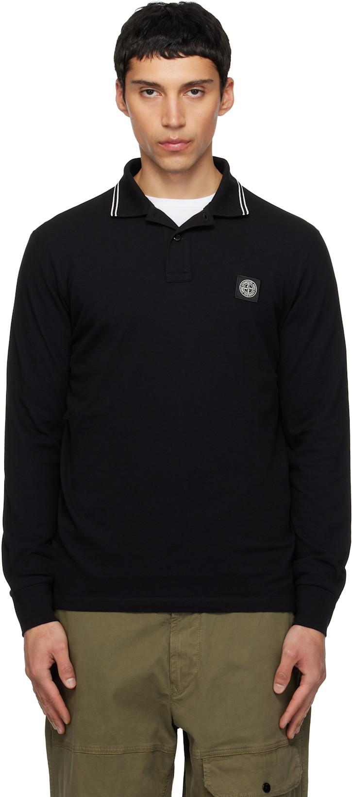 Black 2200012 Organic Cotton Piqué Polo by STONE ISLAND