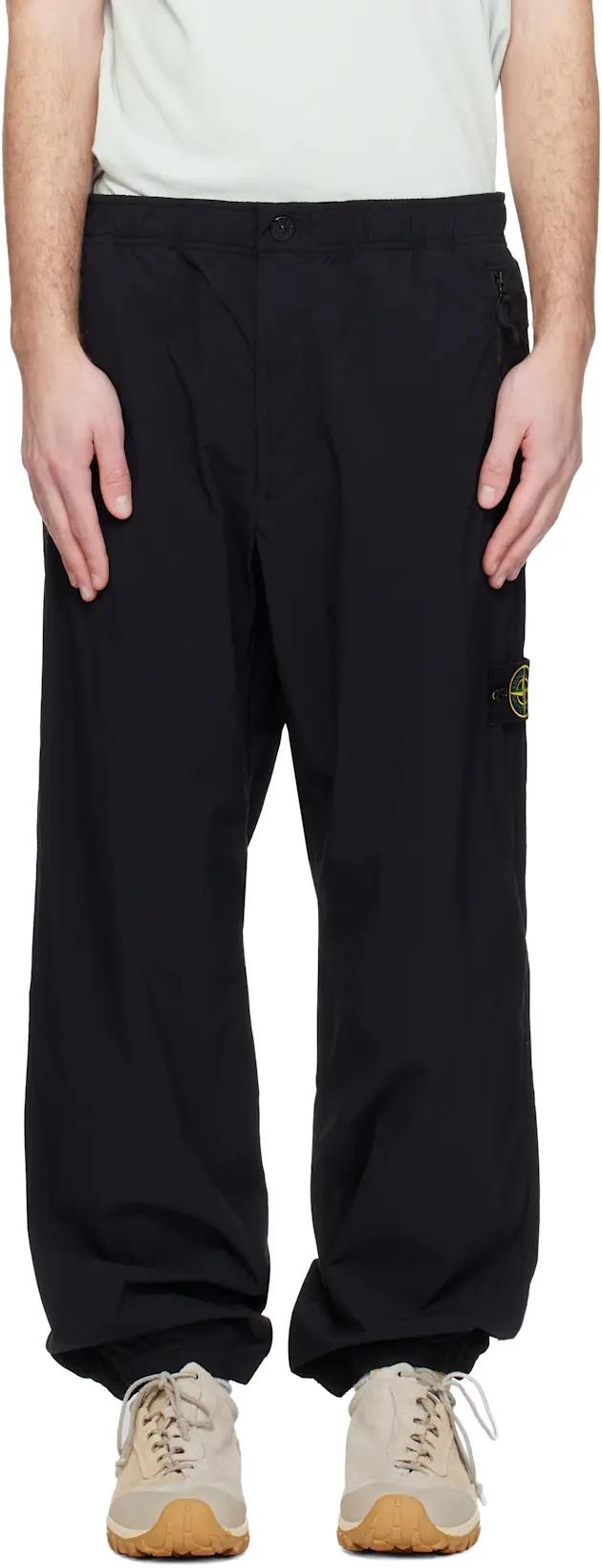 Black 3100048 Stretch Nylon Tech Fleece Sweatpants by STONE ISLAND