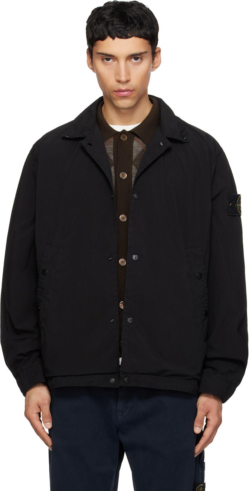 Black 4100041 Light Compact Touch Poly-TC Jacket by STONE ISLAND