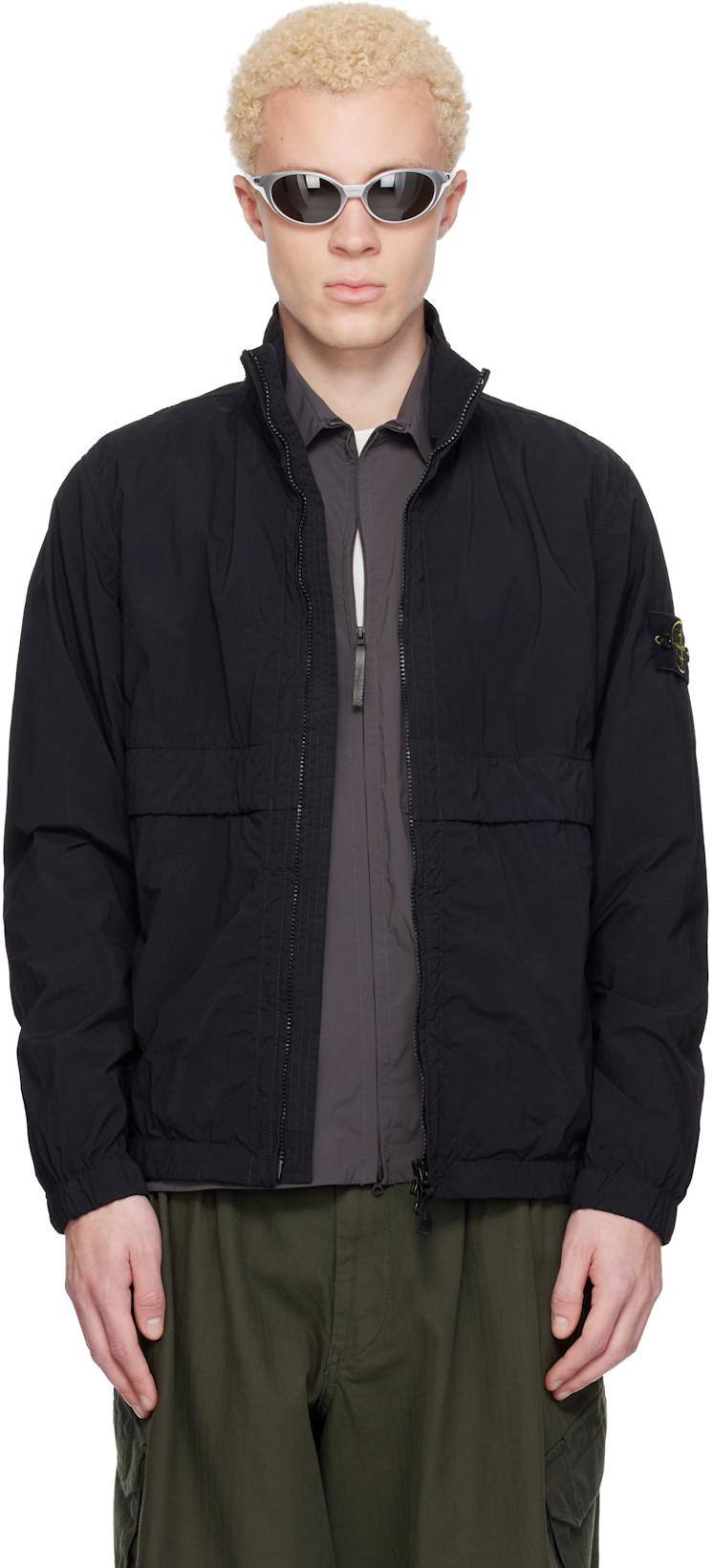 Black 4100056 Nylon Smerigliato-TC Jacket by STONE ISLAND