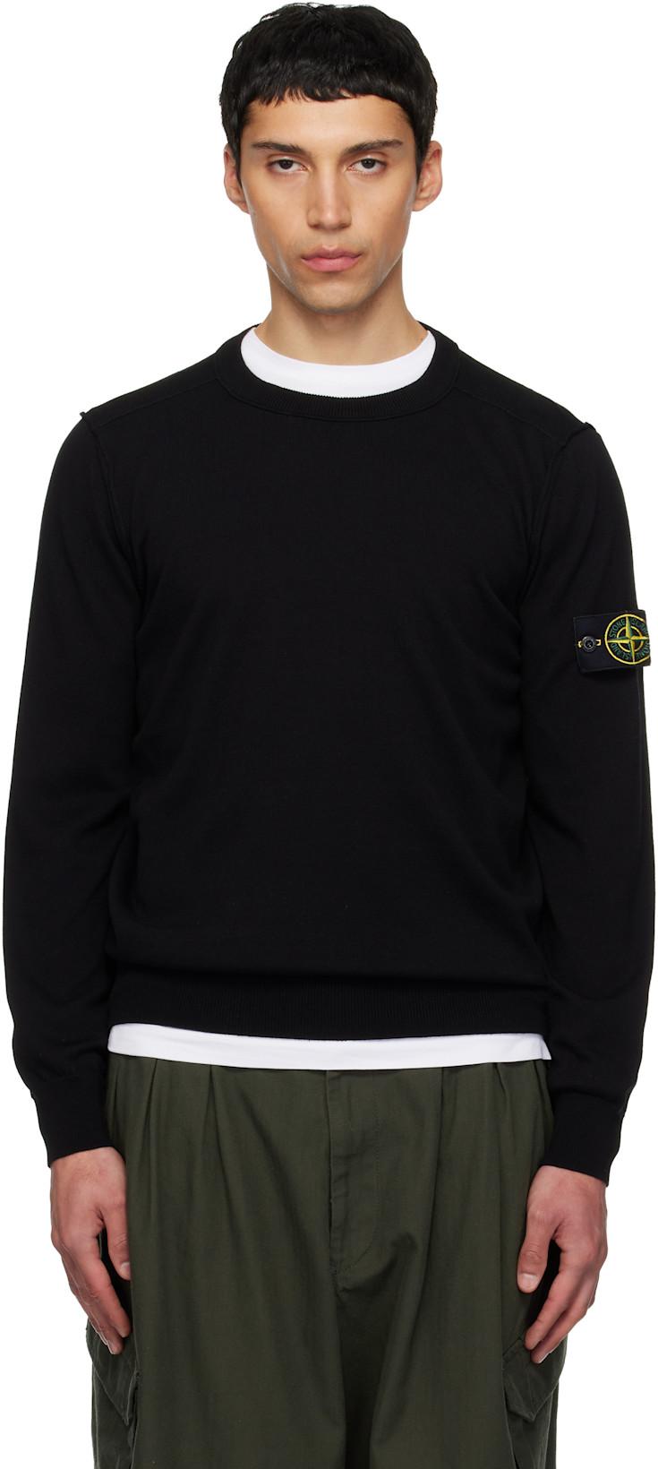 Black 5100053 Soft Organic Cotton Sweater by STONE ISLAND