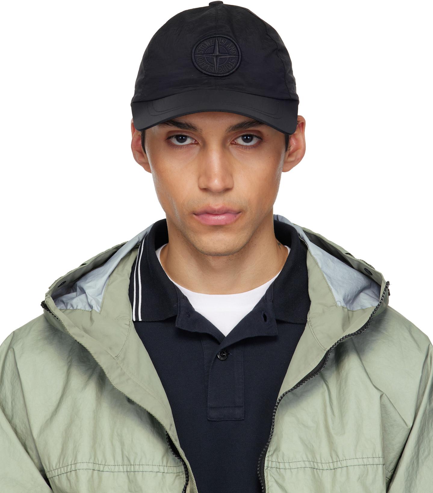 Black 9100011 Nylon Metal ECONYL Cap by STONE ISLAND
