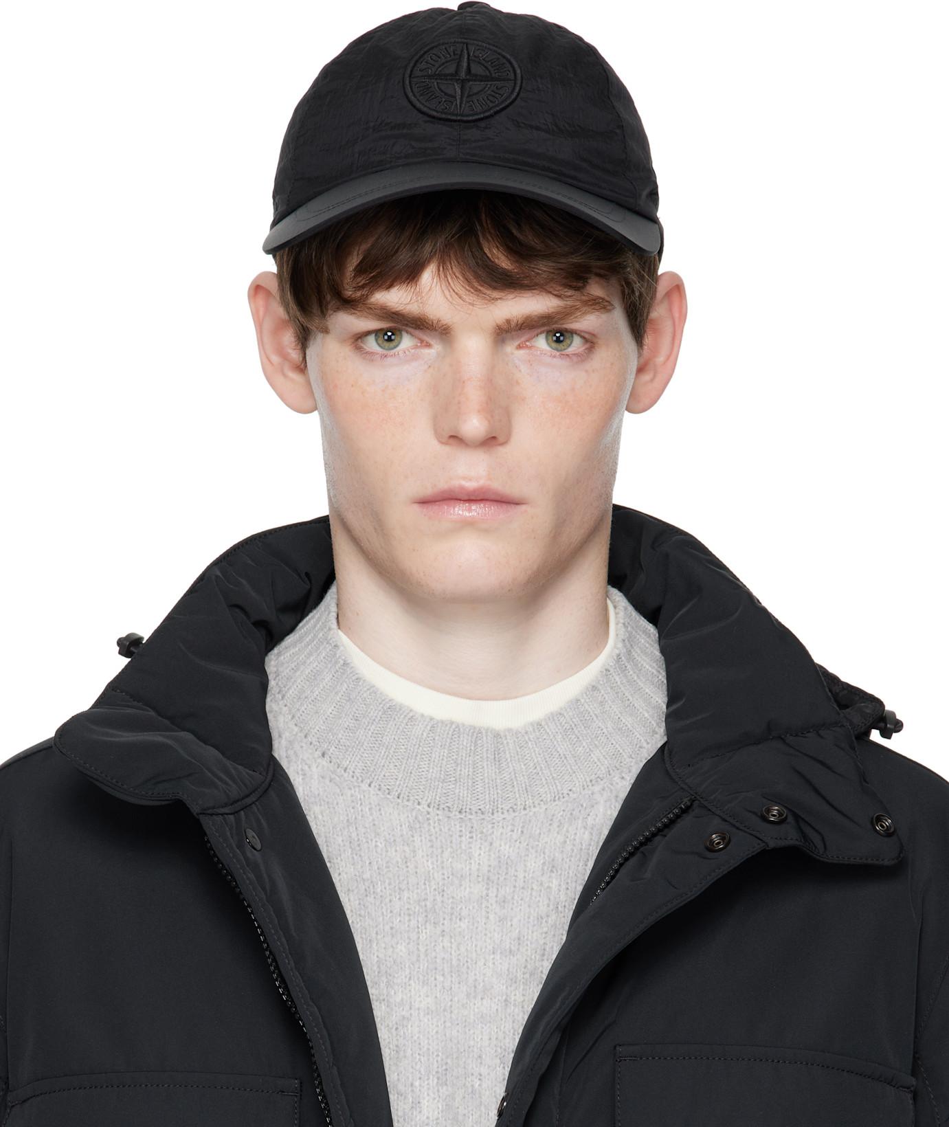 Black 9100011 Nylon Metal ECONYL Cap by STONE ISLAND