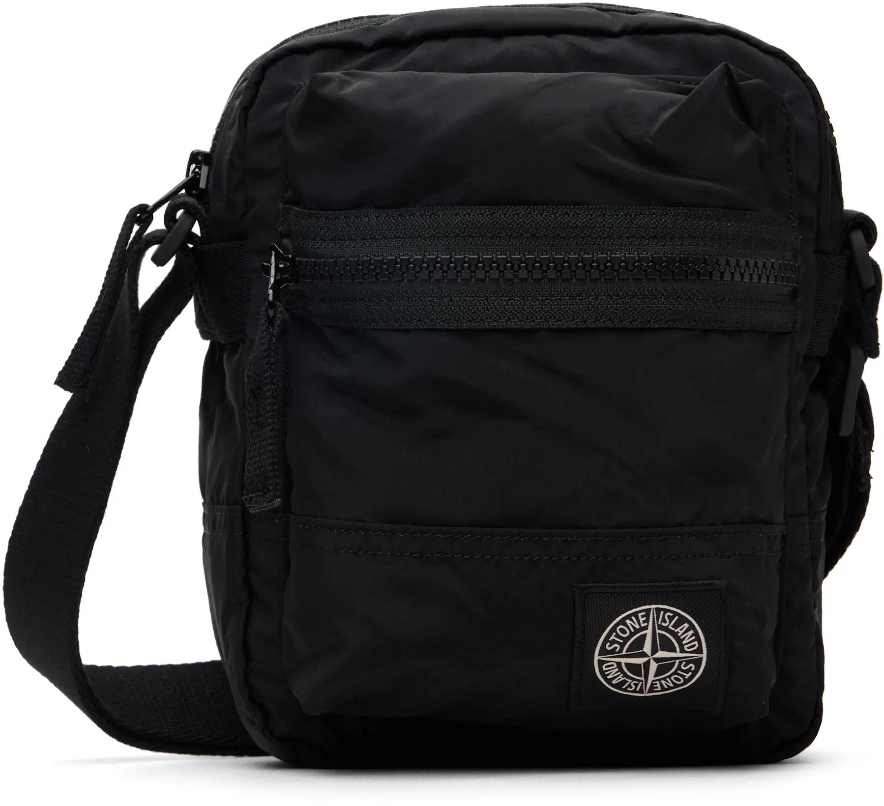 Black 9200015 Coated Nylon Metal ECONYL Bag by STONE ISLAND