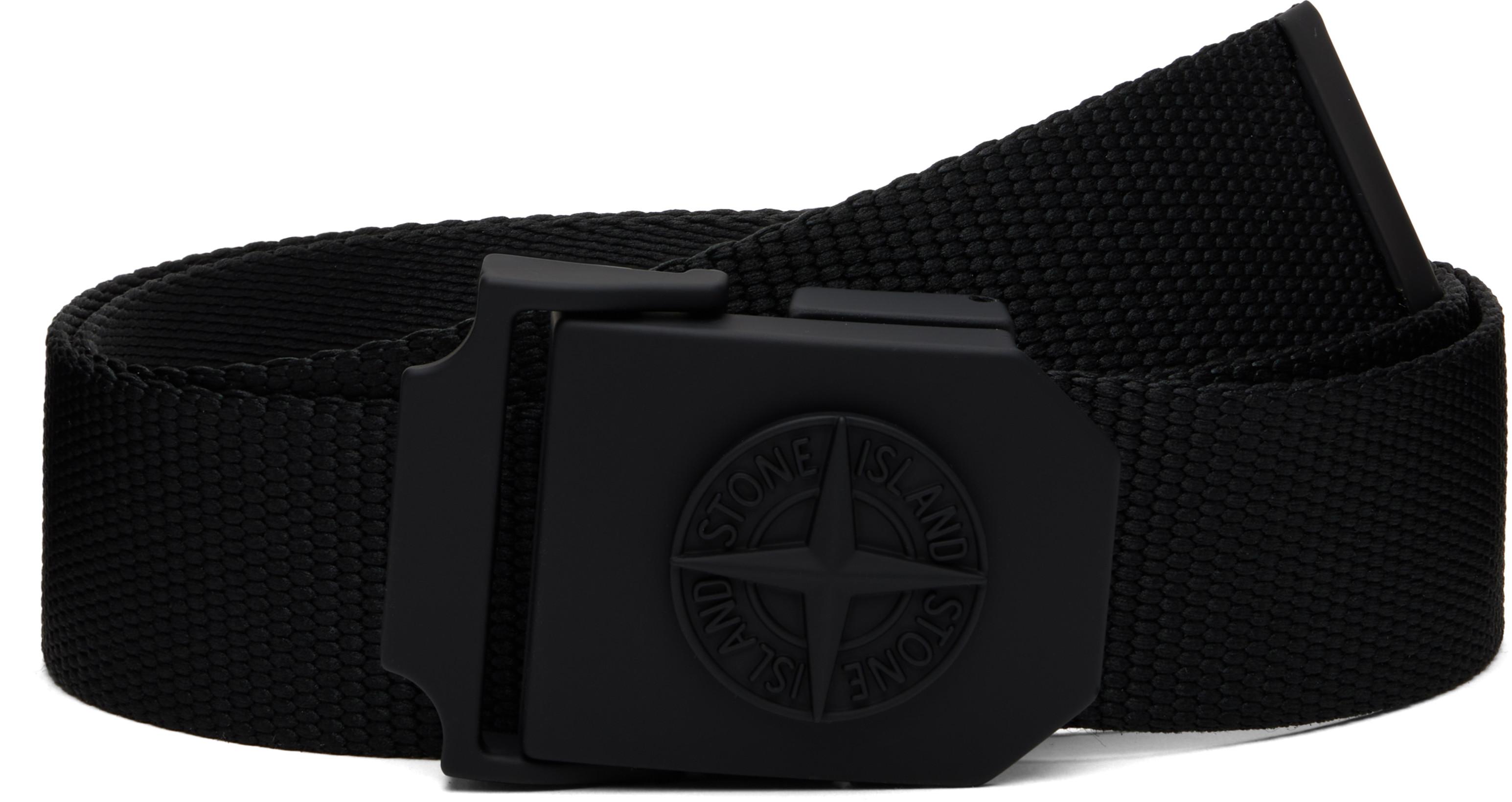 Black 9300940 Nylon Tape Belt by STONE ISLAND