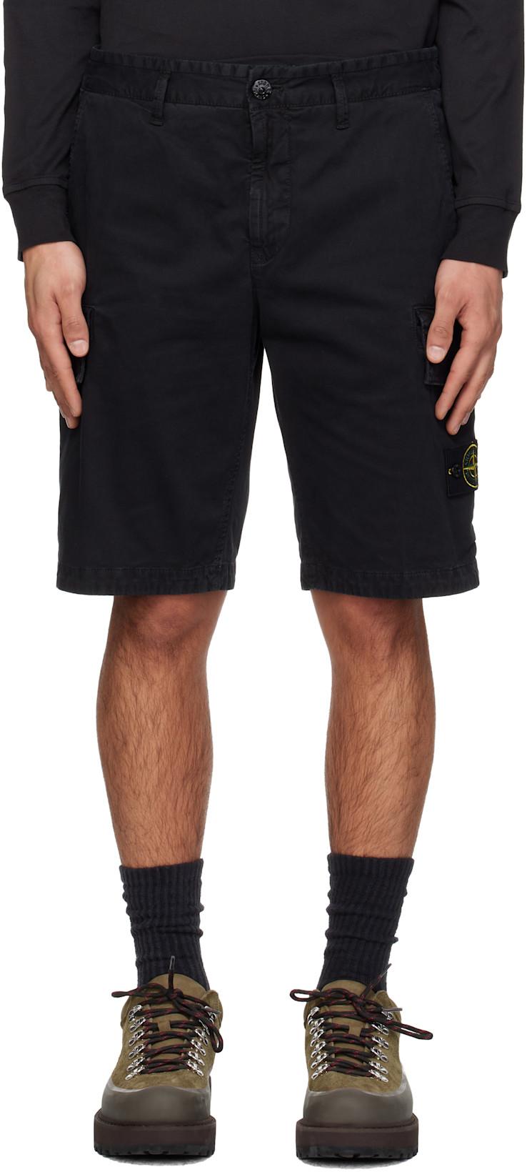 Black L100018 Cargo Shorts by STONE ISLAND