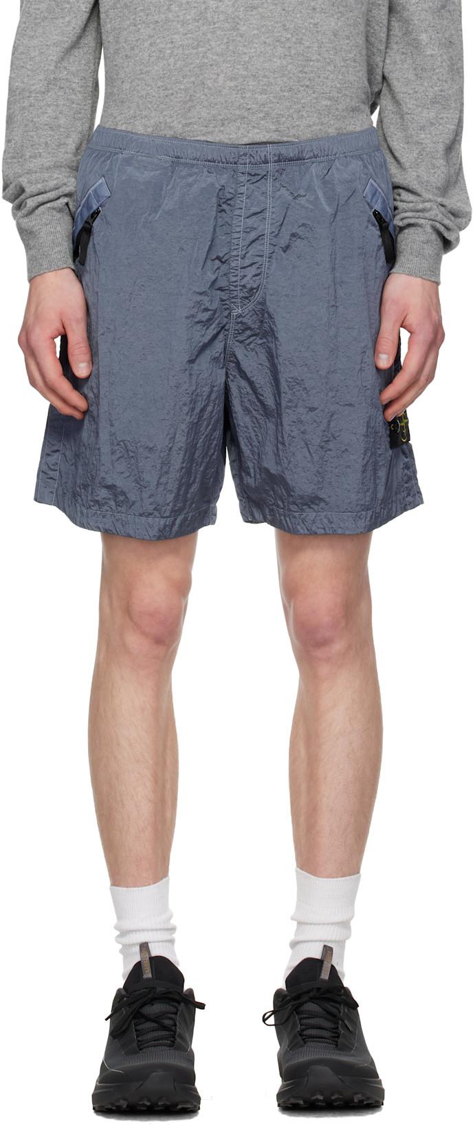 Blue 1200038 Nylon Metal ECONYL Shorts by STONE ISLAND