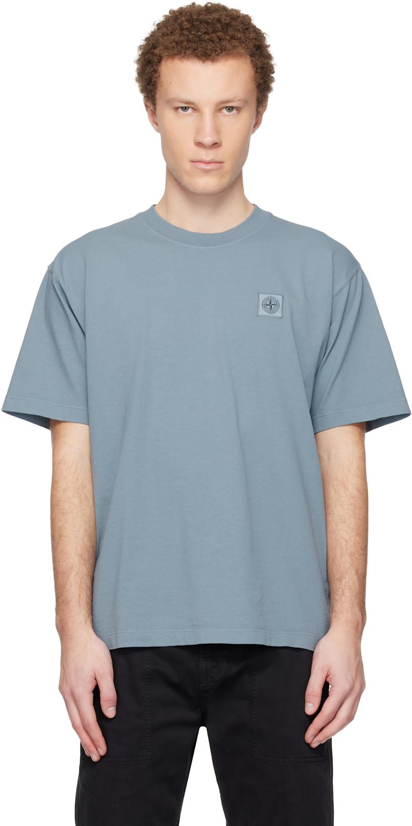 Blue 2100030 Combed Organic Cotton Jersey T-shirt by STONE ISLAND