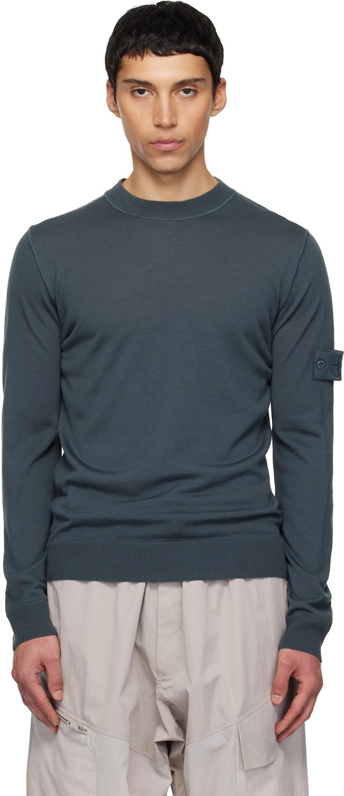 Blue 5100071 Light Pure RWS Wool Sweater by STONE ISLAND