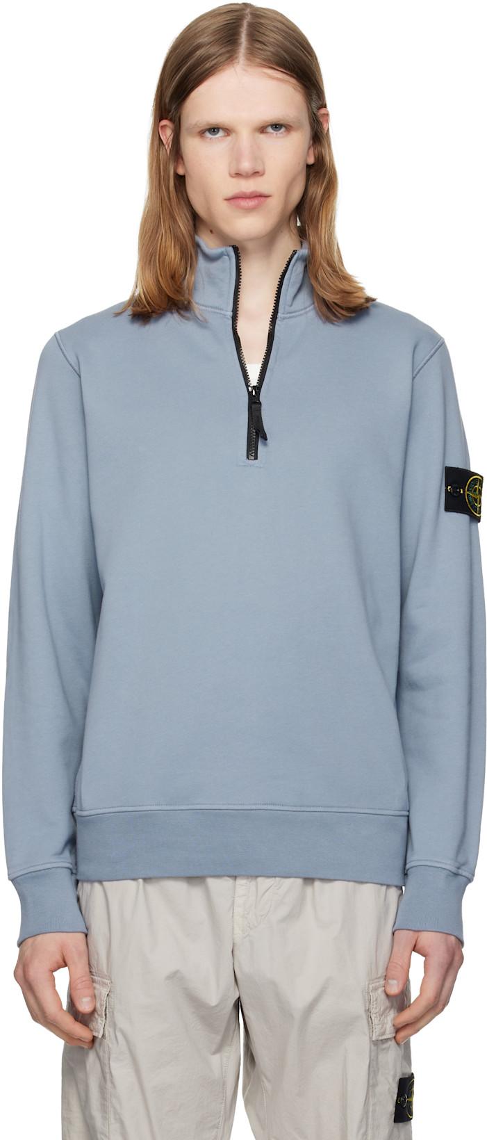 Blue 6100061 Organic Cotton Fleece Sweatshirt by STONE ISLAND